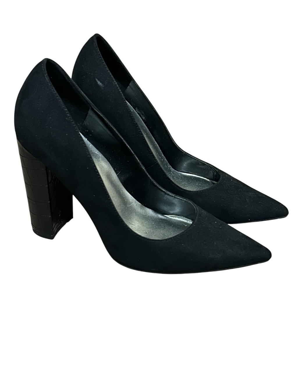 Nine West Black Pointed Toe Block Heel Pumps Size 7